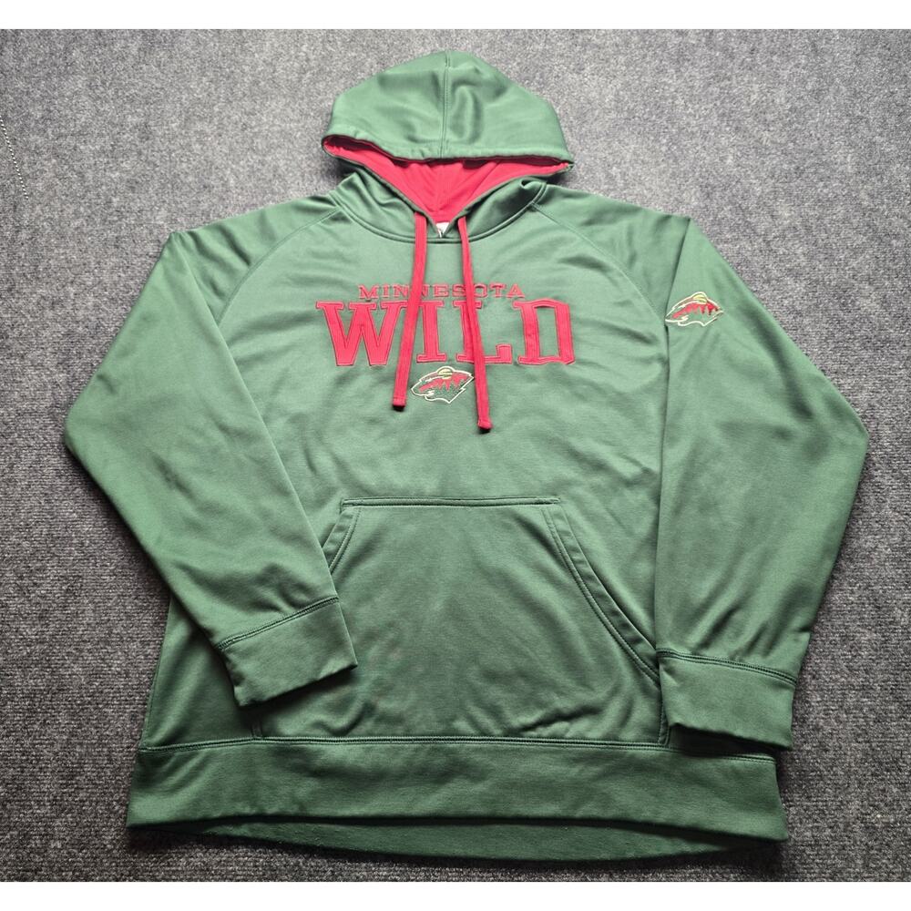 Minnesota Wild NHL Team Apparel Green Hoodie Pullover Sweatshirt Size XL